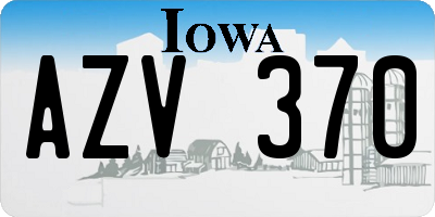 IA license plate AZV370