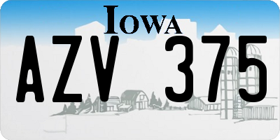 IA license plate AZV375