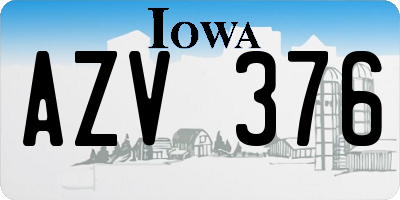 IA license plate AZV376