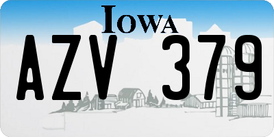 IA license plate AZV379