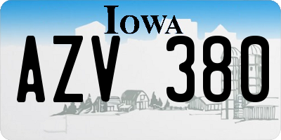 IA license plate AZV380
