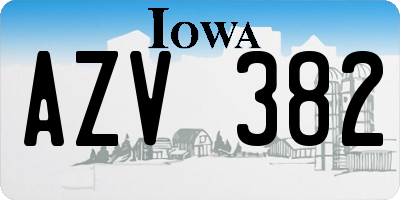 IA license plate AZV382
