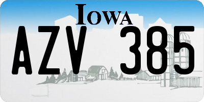 IA license plate AZV385