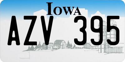 IA license plate AZV395