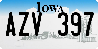 IA license plate AZV397