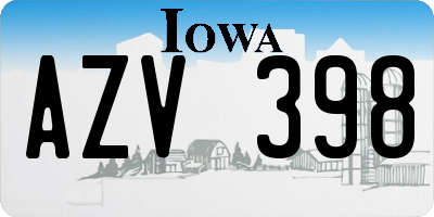IA license plate AZV398