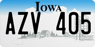 IA license plate AZV405