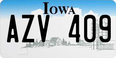 IA license plate AZV409