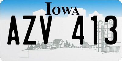 IA license plate AZV413