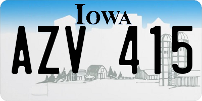 IA license plate AZV415