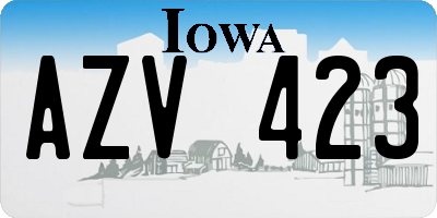 IA license plate AZV423