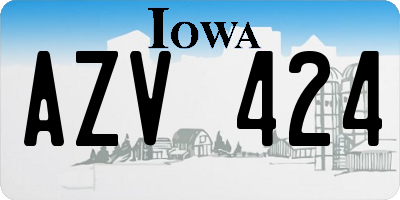 IA license plate AZV424