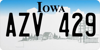IA license plate AZV429