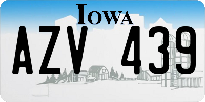 IA license plate AZV439