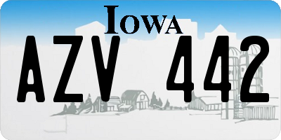 IA license plate AZV442