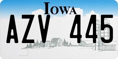 IA license plate AZV445
