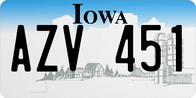 IA license plate AZV451