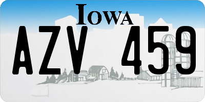 IA license plate AZV459