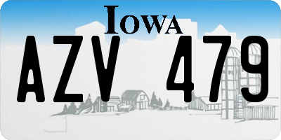 IA license plate AZV479