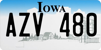 IA license plate AZV480