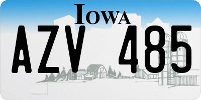 IA license plate AZV485