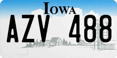 IA license plate AZV488