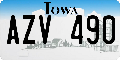 IA license plate AZV490