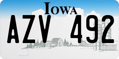 IA license plate AZV492