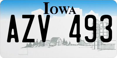 IA license plate AZV493
