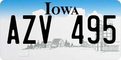 IA license plate AZV495