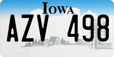 IA license plate AZV498