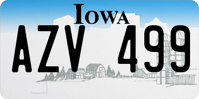 IA license plate AZV499