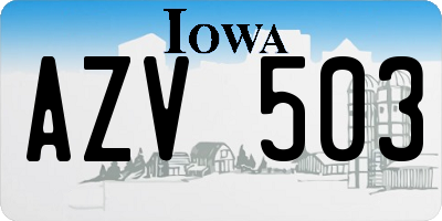 IA license plate AZV503