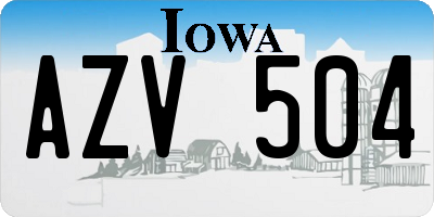 IA license plate AZV504