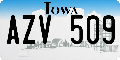 IA license plate AZV509