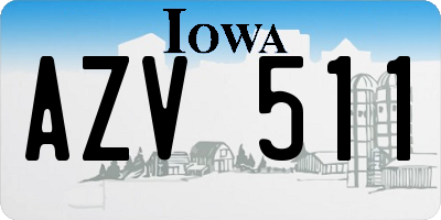 IA license plate AZV511