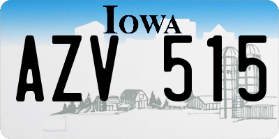IA license plate AZV515