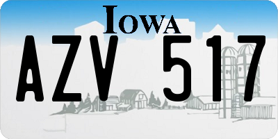IA license plate AZV517