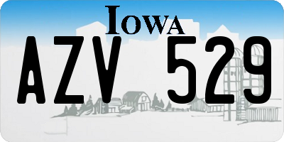 IA license plate AZV529