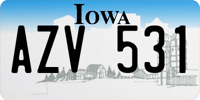 IA license plate AZV531