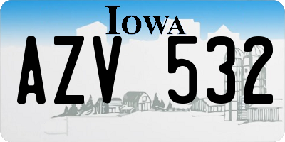 IA license plate AZV532