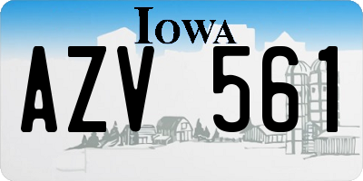 IA license plate AZV561