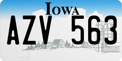 IA license plate AZV563