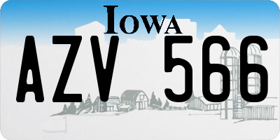 IA license plate AZV566