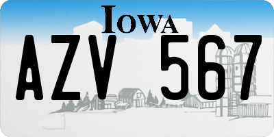 IA license plate AZV567
