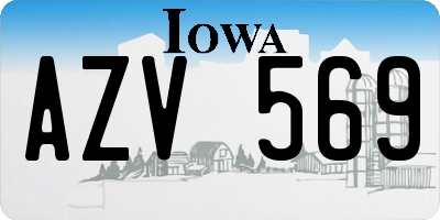IA license plate AZV569