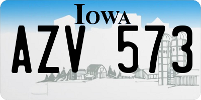 IA license plate AZV573