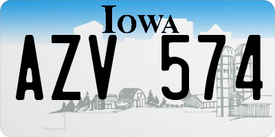 IA license plate AZV574