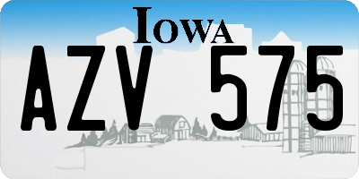 IA license plate AZV575