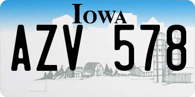 IA license plate AZV578